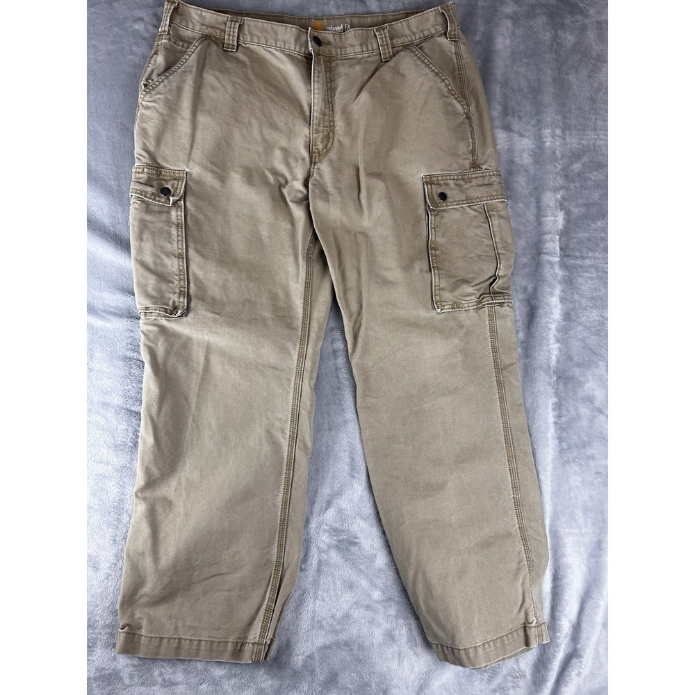 Carhartt‎ Pants Men 40x30 Cargo Ripstop Workwear Khaki Utility Jeans Bootcut